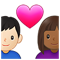 Couple with Heart- Woman- Man- Medium-Dark Skin Tone- Light Skin Tone emoji on Samsung